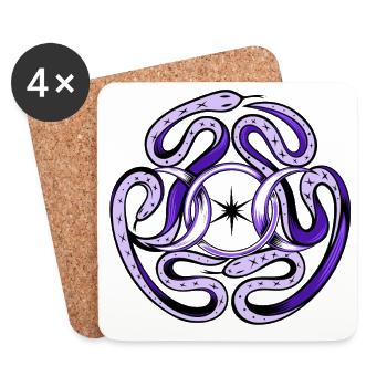 Hekate Snakes - Untersetzer (4er-Set) - Weiß - Vorne