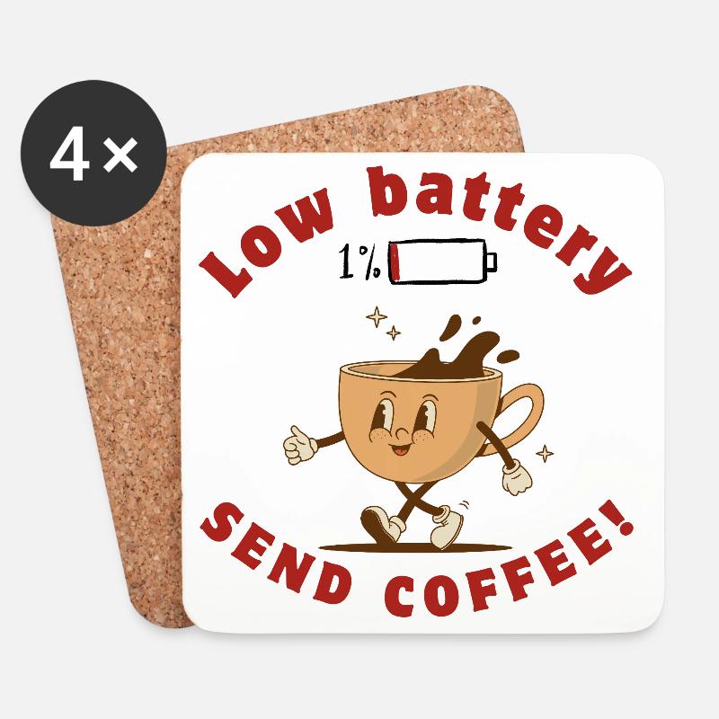 Low battery - Untersetzer (4er-Set) - Weiß