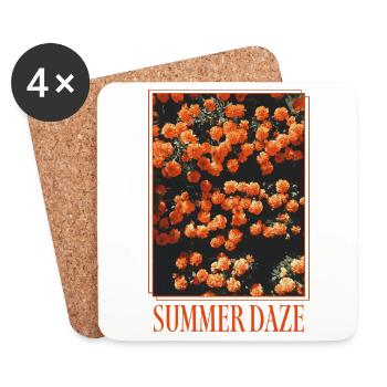 Summer Daze – Blühende Sommerträume - Untersetzer (4er-Set) - Weiß - Vorne