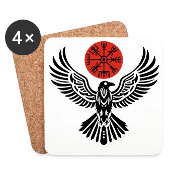 The Black Raven and the Red Moon - Coasters (set of 4) - white - Front