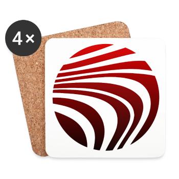 Psychedelic Pattern Red Black Gradient - Coasters (set of 4) - white - Front