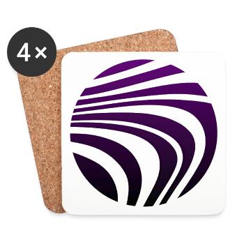 Psychedelic Pattern Violet Gradient - Coasters (set of 4) - white - Front