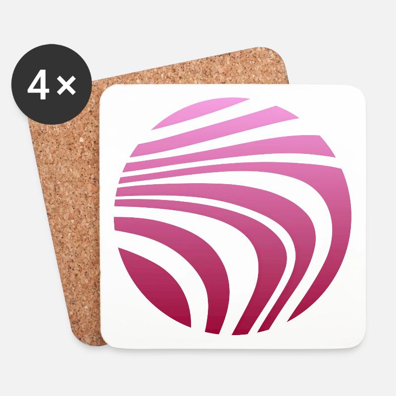 Psychedelic Pattern Pink Gradient - Coasters (set of 4) - white