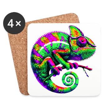 Chameleon - Coasters (set of 4) - white - Front