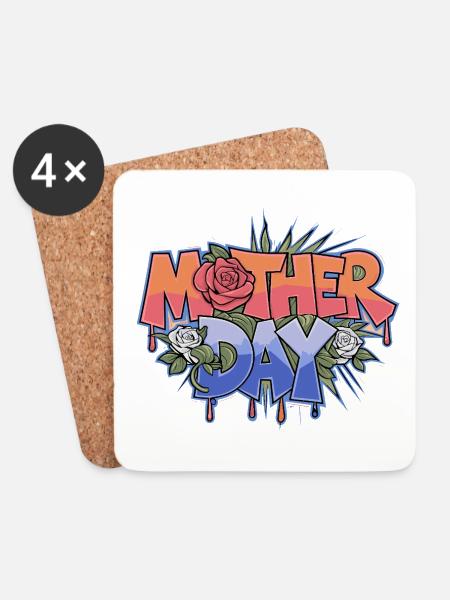 Graffiti Mother Day - Coasters (set of 4) - white