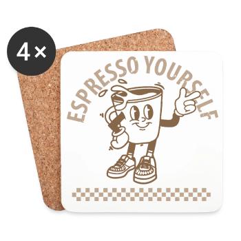 Espresso Yourself Coffee - Coasters (set of 4) - white - Front