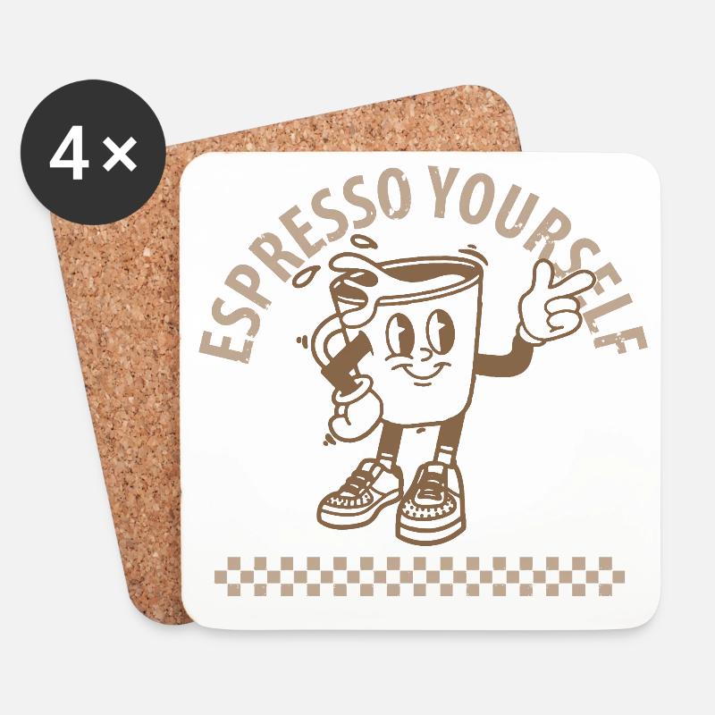 Espresso Yourself Coffee - Coasters (set of 4) - white