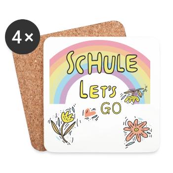 Schule Einschulung - Untersetzer (4er-Set) - Weiß - Vorne
