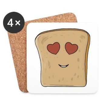 Lovely bread - Coasters (set of 4) - white - Front