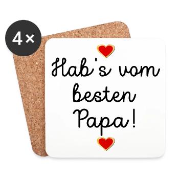 VATERTAG PAPA KIND - Untersetzer (4er-Set) - Weiß - Vorne