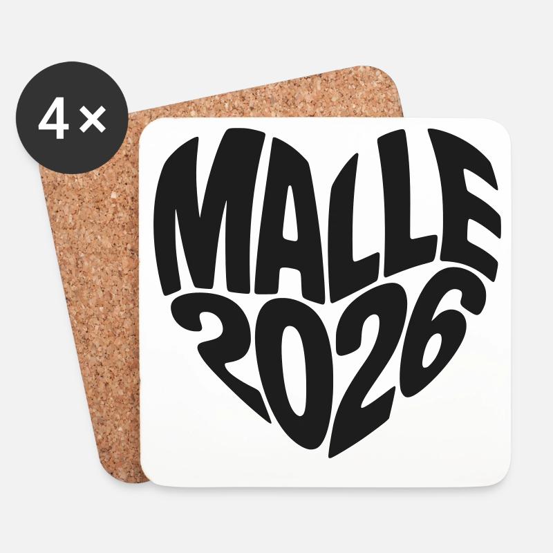 Malle 2026 - Untersetzer (4er-Set) - Weiß
