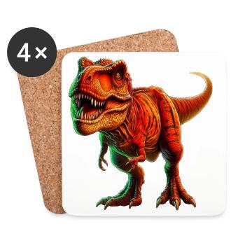 Dinosaure - Dessous de verre (lot de 4) - blanc - Devant