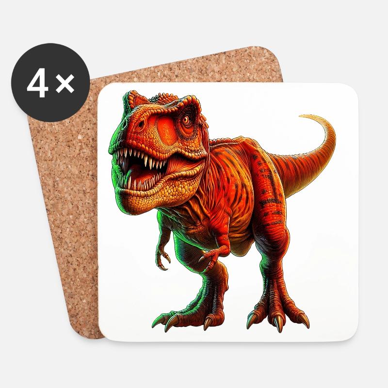 Dinosaurier - Untersetzer (4er-Set) - Weiß