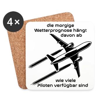 Die morgige Wetterprognose hängt davon ab wie viel - Untersetzer (4er-Set) - Weiß - Vorne
