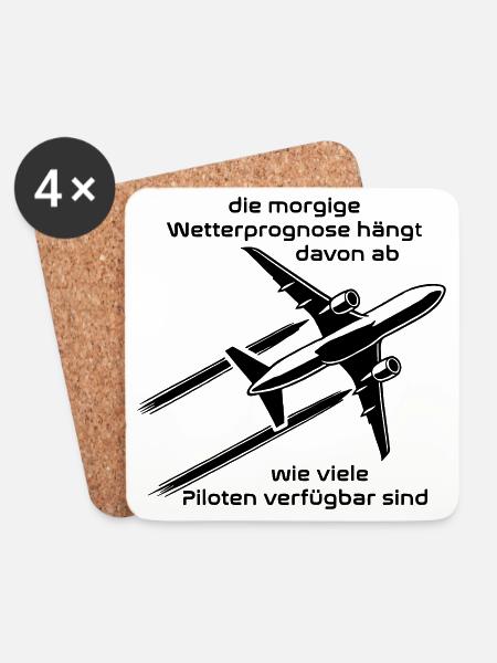 Die morgige Wetterprognose hängt davon ab wie viel - Untersetzer (4er-Set) - Weiß