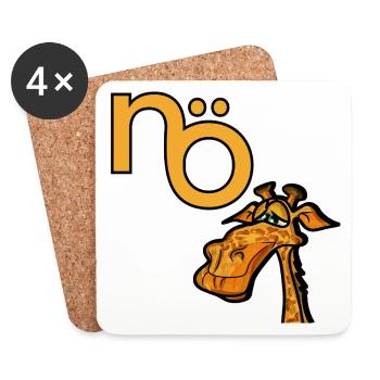 ABSAGE NEIN NÖ GIRAFFE - Untersetzer (4er-Set) - Weiß - Vorne