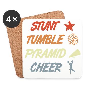 Vintage Cheerleader Spruch - Untersetzer (4er-Set) - Weiß - Vorne