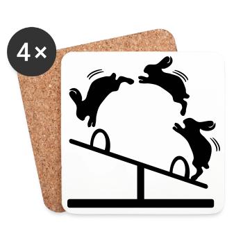EASTER BUNNIES JUMPING BUNNY SWING - Coasters (set of 4) - white - Front