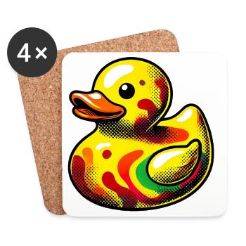 Ente Ente Ente Ente Ente - Untersetzer (4er-Set) - Weiß - Vorne