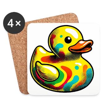 Ente Ente Ente Ente Ente - Untersetzer (4er-Set) - Weiß - Vorne