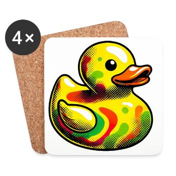 Ente Ente Ente Ente Ente - Untersetzer (4er-Set) - Weiß - Vorne