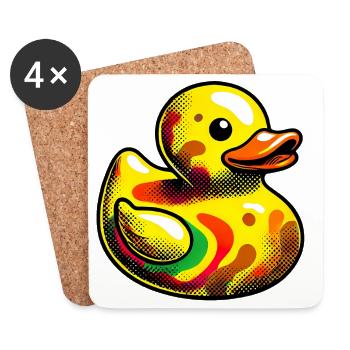 Caneton Canard Canard Canard - Dessous de verre (lot de 4) - blanc - Devant