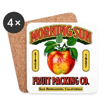 Morning Sun Fruit Label - Coasters (set of 4) - white - Front
