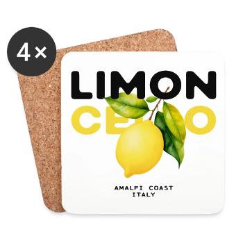 Limoncello Lemons Amalfi Italy Summer - Coasters (set of 4) - white - Front