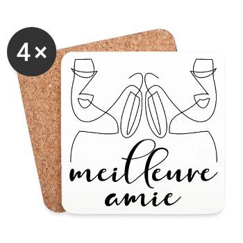 MEILLEURE AMIE LIGNE FEMMES - Dessous de verre (lot de 4) - blanc - Devant