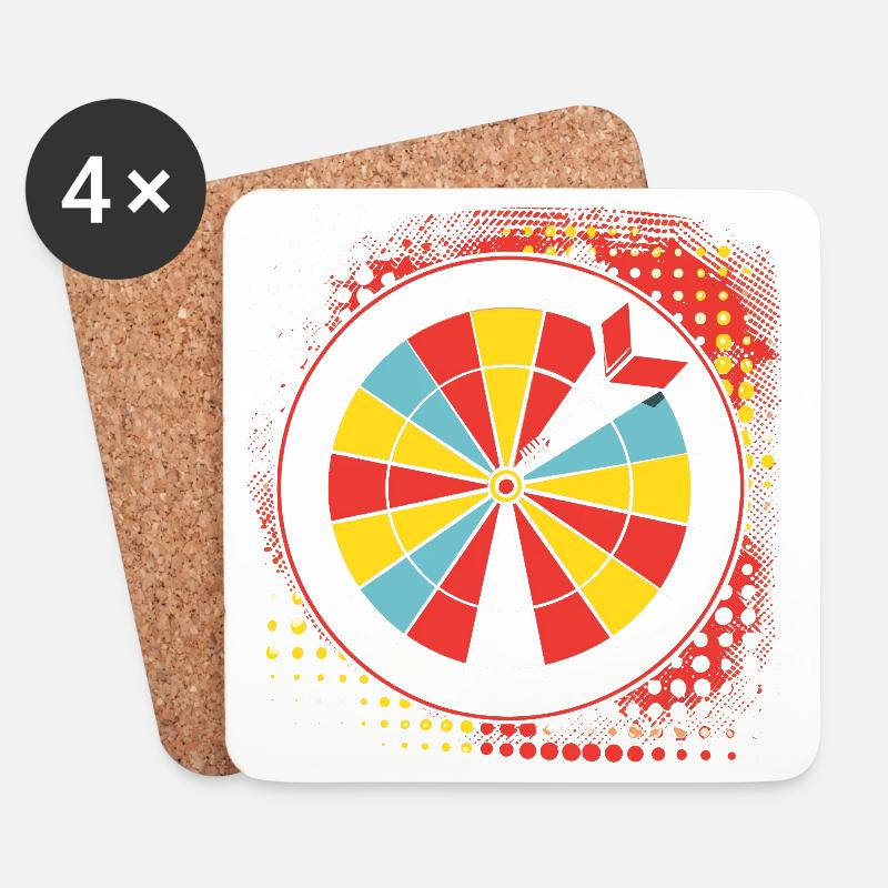 Dart Skizze - Untersetzer (4er-Set) - Weiß