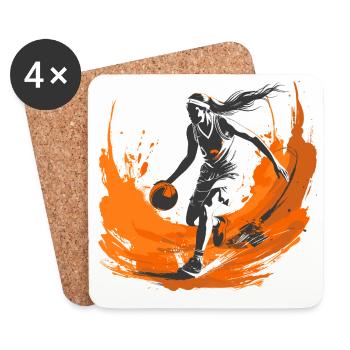 Basketteur - Dessous de verre (lot de 4) - blanc - Devant