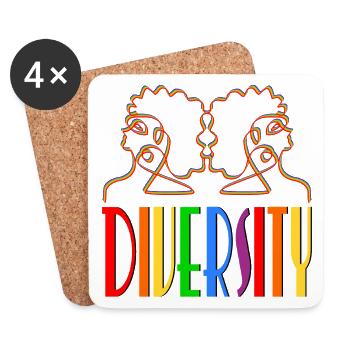 DIVERSITY WOMEN RAINBOW - Coasters (set of 4) - white - Front