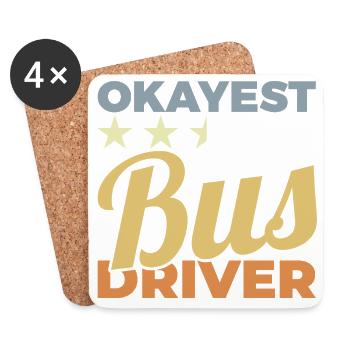 Chauffeur de bus moyen - Dessous de verre (lot de 4) - blanc - Devant