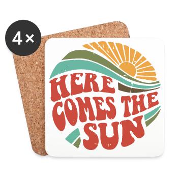 Retro Sunrise Typography Design - Coasters (set of 4) - white - Front