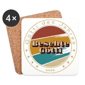 Beschte Götti - Untersetzer (4er-Set) - Weiß - Vorne