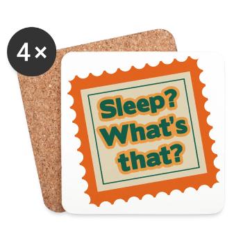 Sleep What's That Retro Stamp Design - Coasters (set of 4) - white - Front
