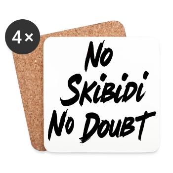 No Skibidi No - Conception de citation de mème viral - Dessous de verre (lot de 4) - blanc - Devant