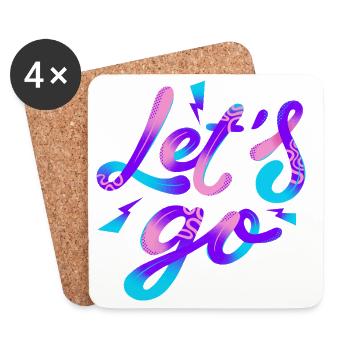 Let’s Go – Neon Power - Untersetzer (4er-Set) - Weiß - Vorne