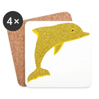 Niedlicher Delfin - Untersetzer (4er-Set) - Weiß - Vorne