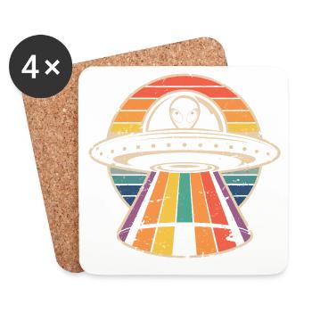 Amateur d’OVNI - Dessous de verre (lot de 4) - blanc - Devant