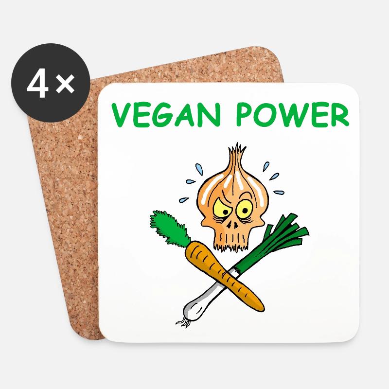 Die Kraft der Veganer - Untersetzer (4er-Set) - Weiß