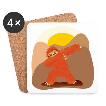Sloths Dabbing - Coasters (set of 4) - white - Front