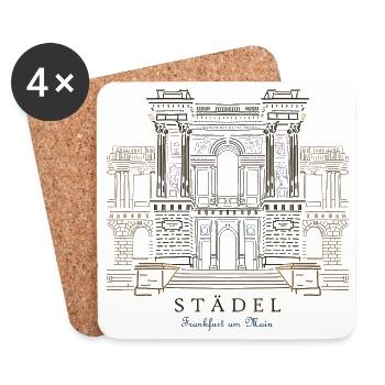 Städel Kunstmuseum Frankfurt am Main Handzeichnung - Untersetzer (4er-Set) - Weiß - Vorne