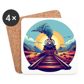 Railway Portrait - Coasters (set of 4) - white - Front