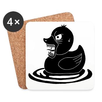 Black Demonic Duck - Coasters (set of 4) - white - Front