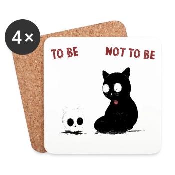 Schroedinger's Poetic Cat - Untersetzer (4er-Set) - Weiß - Vorne