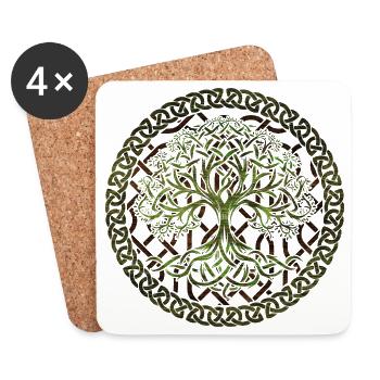 Yggdrasil Tree of Life - Coasters (set of 4) - white - Front