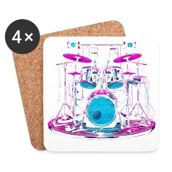 Drums Graphics - Coasters (set of 4) - white - Front