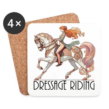 Dressage Équitation Noble Dynamique Cadeau - Dessous de verre (lot de 4) - blanc - Devant