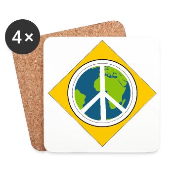 Peace and Love - Coasters (set of 4) - white - Front